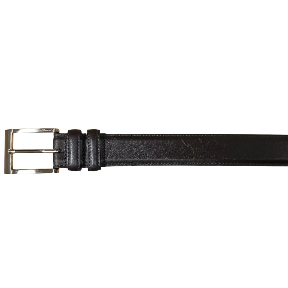 Allen Edmonds Wide Basic Dress Belt Dark Brown Calfskin USA 39507 Size 100/40